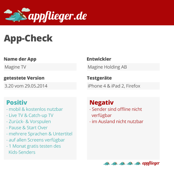 appflieger App-Check Magine TV