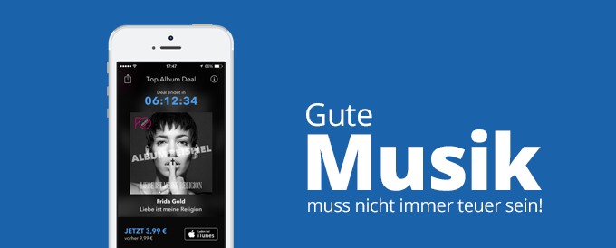 Gute Musik muss nicht immer teuer sein! – Das zeigt die App Top Album Deal.