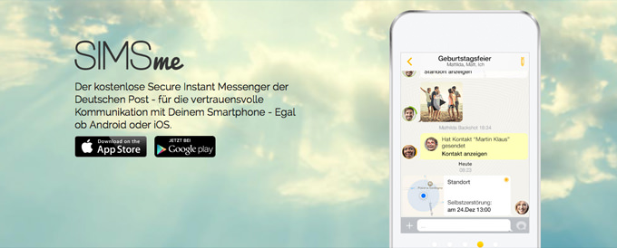 Die SIMSme App von der Deutschen Post soll ein sicherer Messenger sein.